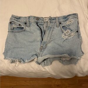 Abercrombie & Fitch Light Blue Distressed Denim Shorts